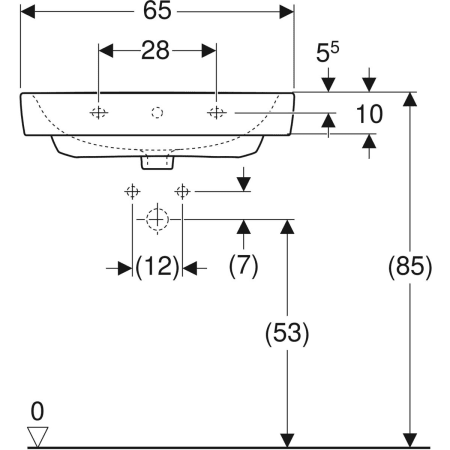 501.721.00.1 Накладная раковина Geberit Renova Plan Geberit  - Вид №34