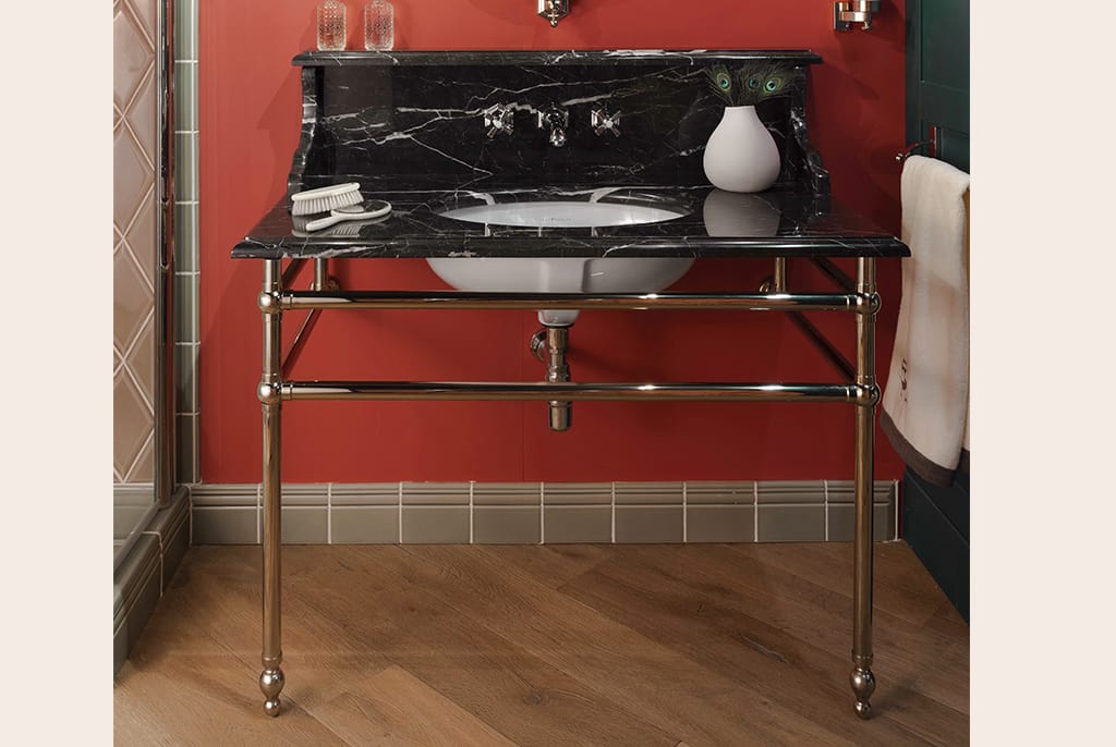 Мраморная овальная консольная раковина с держателем для полотенец Park Avenue MARBLE & METAL ARCH-00083514