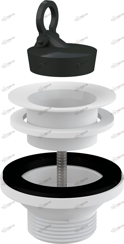 Донный клапан сифона для умывальника 5/4" с пластмассовой peшeткой DN63 ALCAPLAST A32