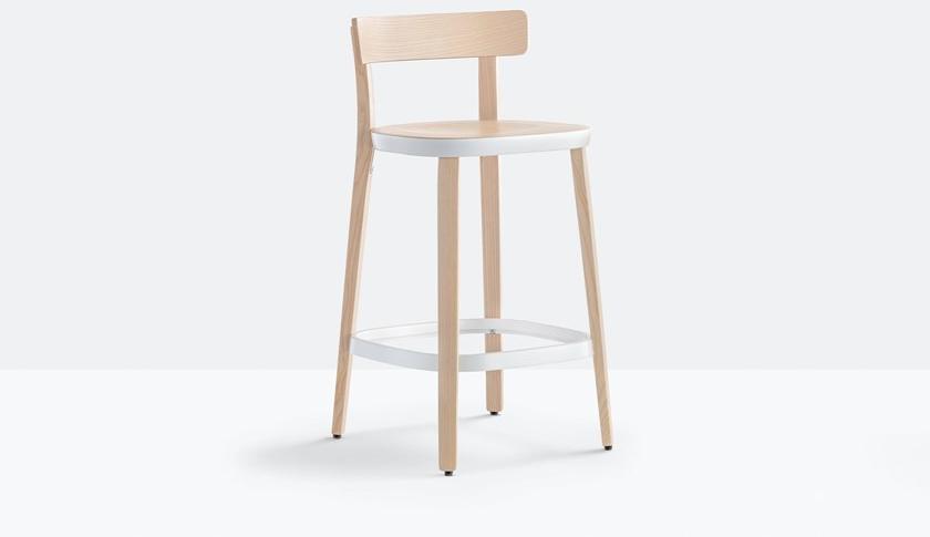 Pedrali Высокий табурет из ясеня со спинкой Folk 2936 - Вид №1