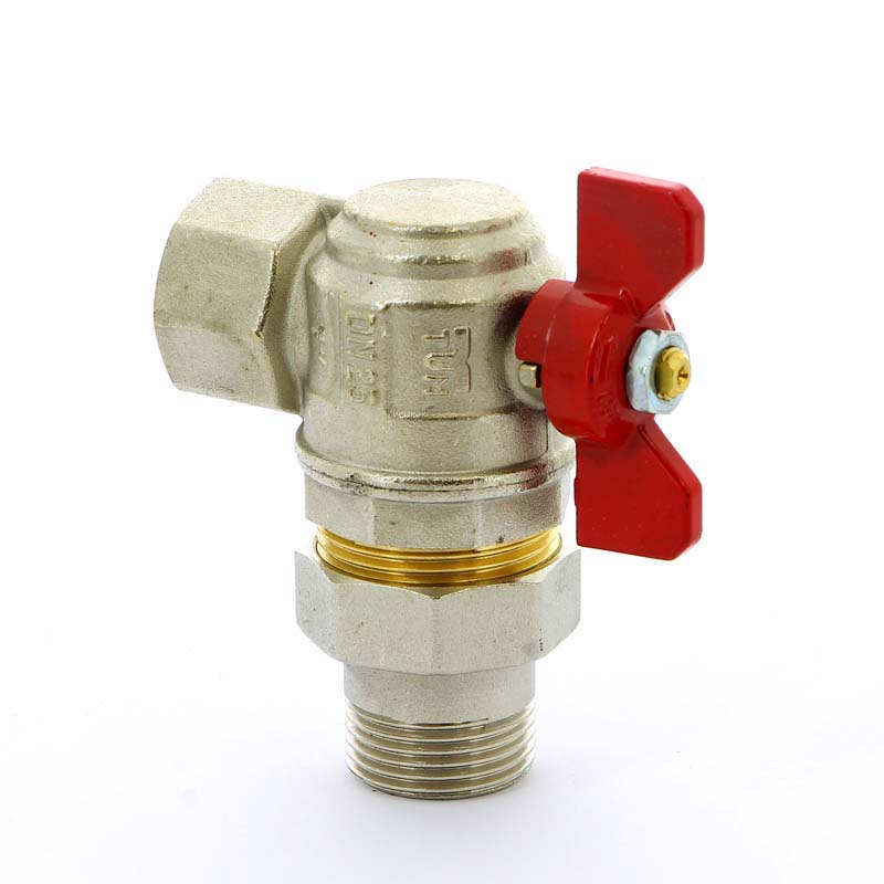 Кран шаровой НВ с разъемным соединением для коллектора бабочка TIEMME угловой 1" 2120006 - Вид №4