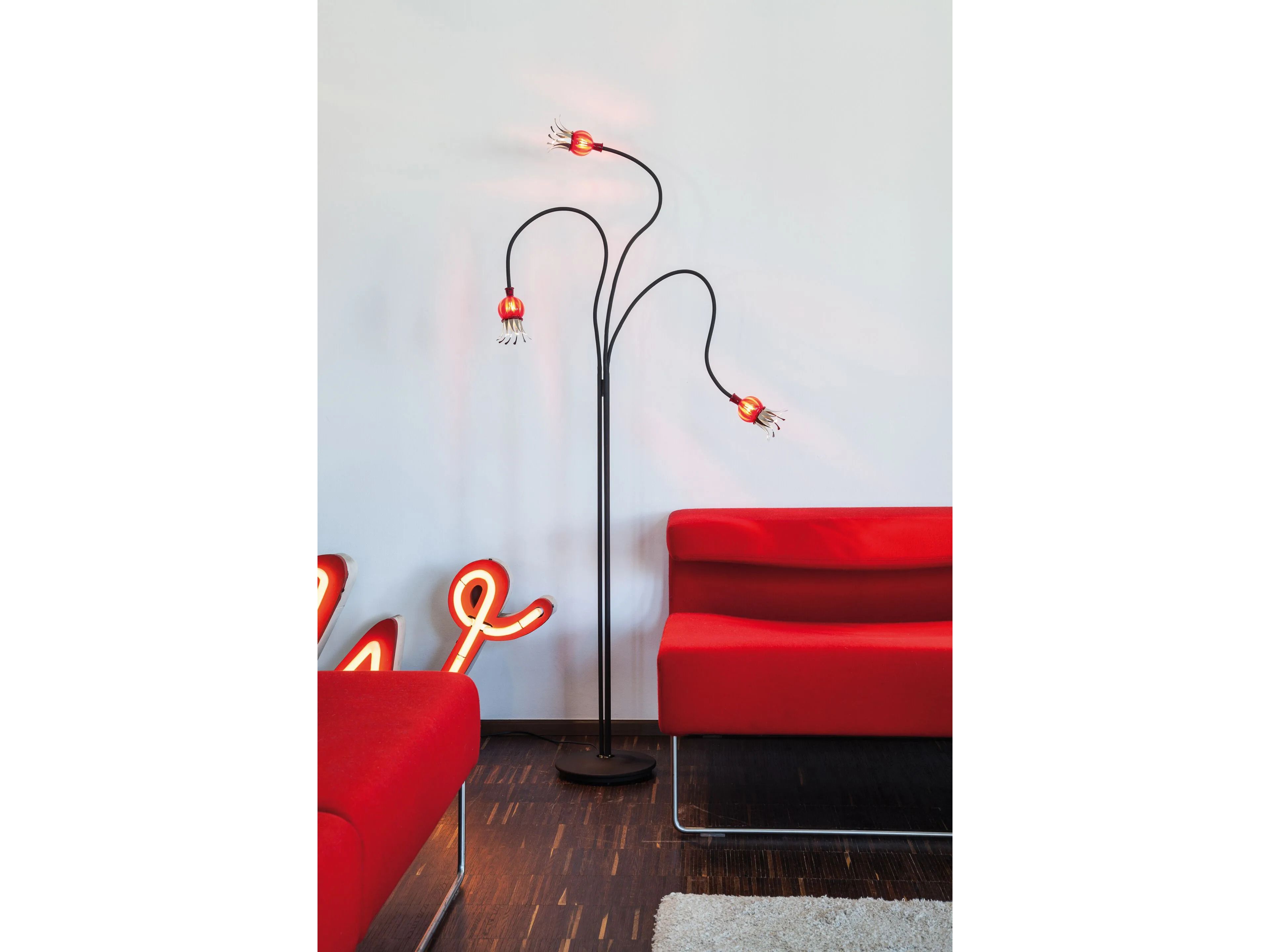 Алюминиевый и стеклянный светодиодный торшер с гибкой рукояткой serien.lighting POPPY ARCH-00021805 - Вид №2