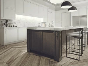 L'Origine Деревянная кухня с островом Aeterna