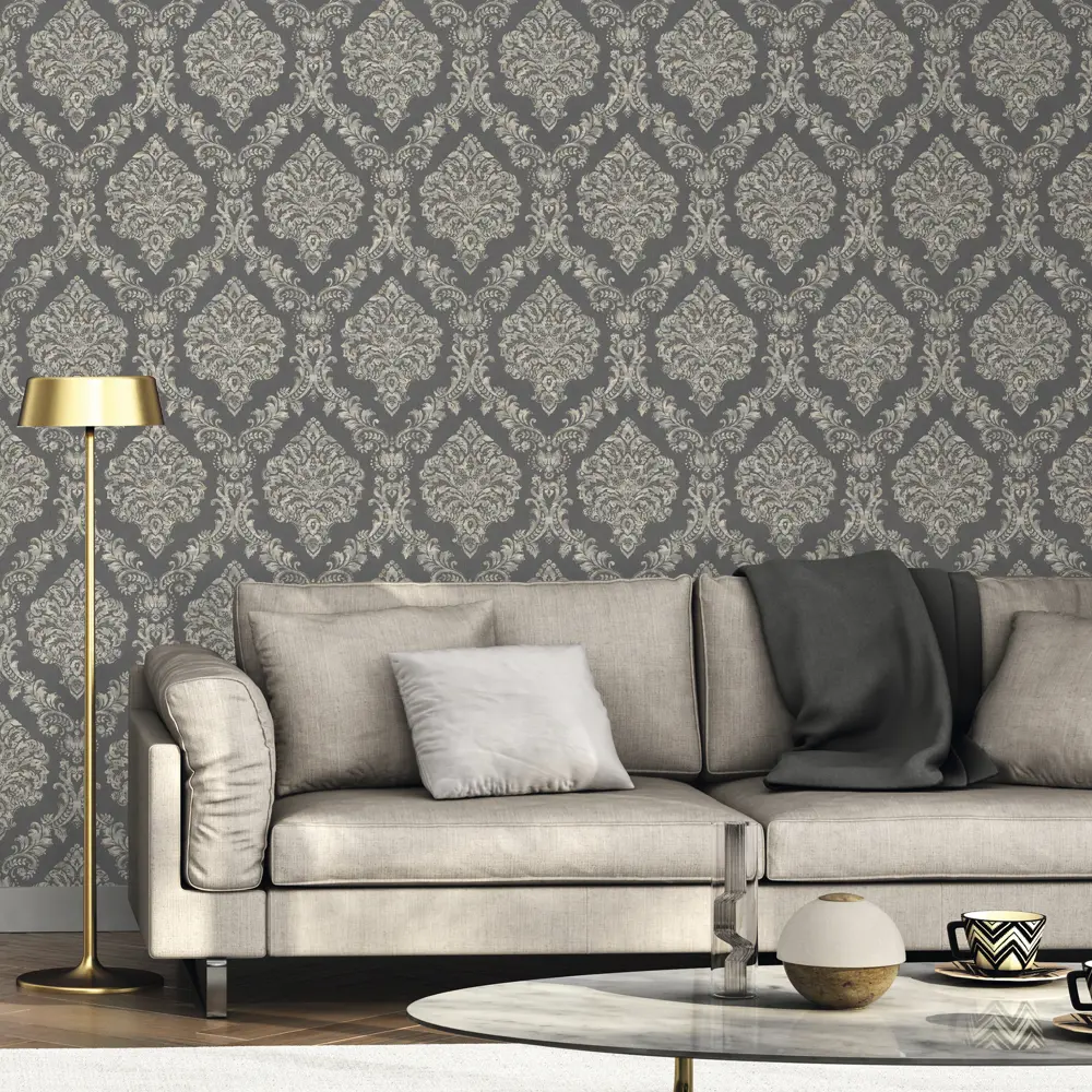Обои флизелиновые Rasch Maximum «Вензель» серые 1.06 м 916553 83211455 STLM-2196893 - Вид №2
