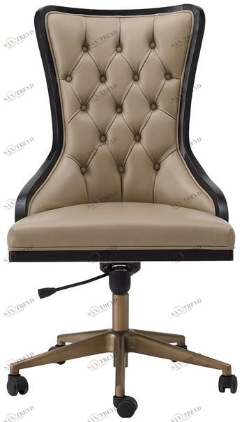 A.R. Arredamenti Стеганое кожаное кресло на колесиках Dilan D08