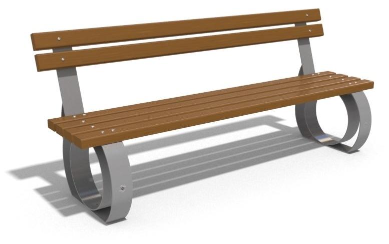 ENCHO ENCHEV - ETE Скамья из дерева и металла со спинкой  52  - Вид №2