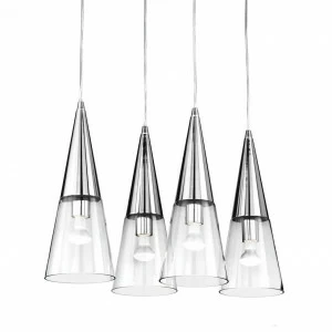Подвесной светильник Ideal Lux Cono SP Cromo IDEAL LUX ДИЗАЙНЕРСКИЕ, CONO 072297 Прозрачный;серебро