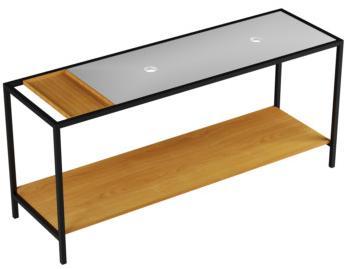 STP 180 03 Мебель для подвешивания и подставки Azzurra ceramica Основание из окрашенного металла в комплекте с изготовленной на заказ полкой с 2 ​​отверстиями, деревянной крышкой для предметов и деревянной крышкой со встроенным держателем для полотенец HA Hang&stand