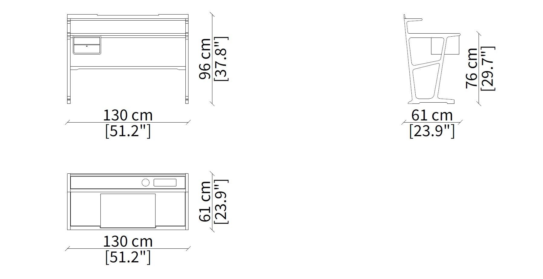 Письменный стол из массива дерева Frigerio Archè ARCH-00045454 - Вид №3