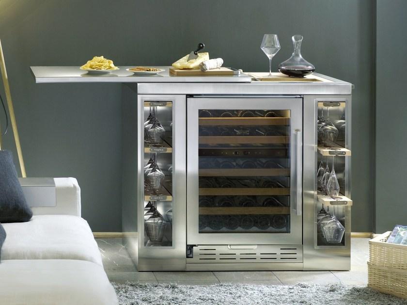 Sub-Zero Напольный вертикальный винный шкаф из нержавеющей стали со стеклянной дверцей класса e Cantine vino Icb-424 g/s  - Вид №1