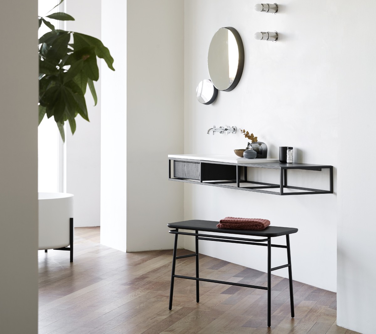 comp-composizione gs3a Подвесная раковина настенная прямоугольная Ex.T Frame черная - Вид №6