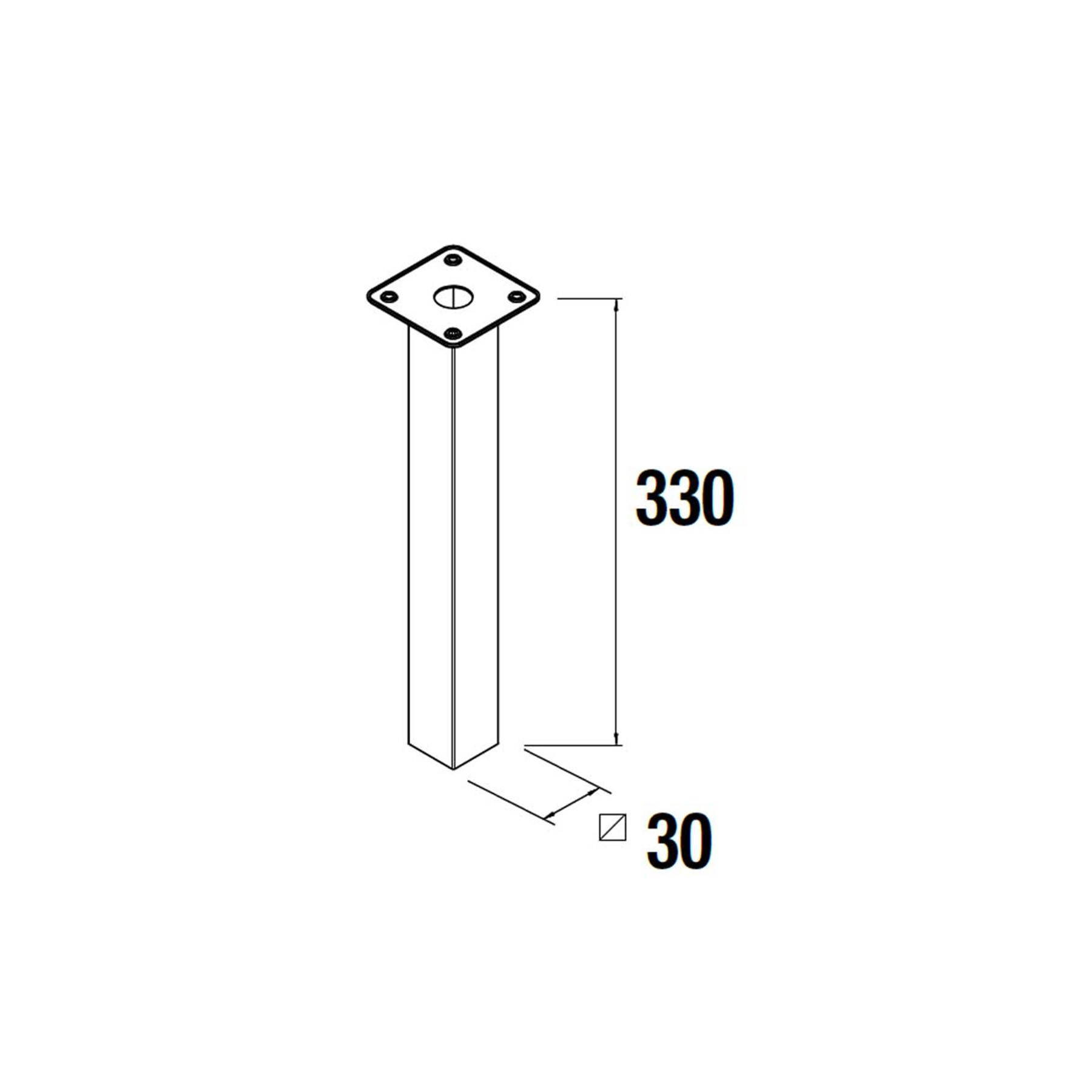 23899 SALGAR Комплект из 2 ножек Хром 330мм  - Вид №1