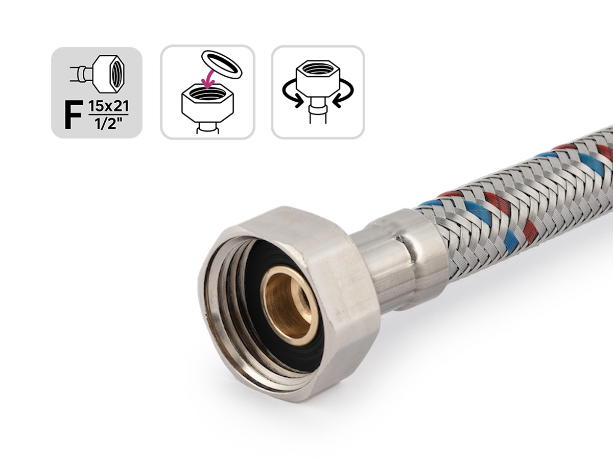 Гибкая подводка Equation для смесителей 100 см с металлической оплеткой 82661648 STLM-0033130 - Вид №2