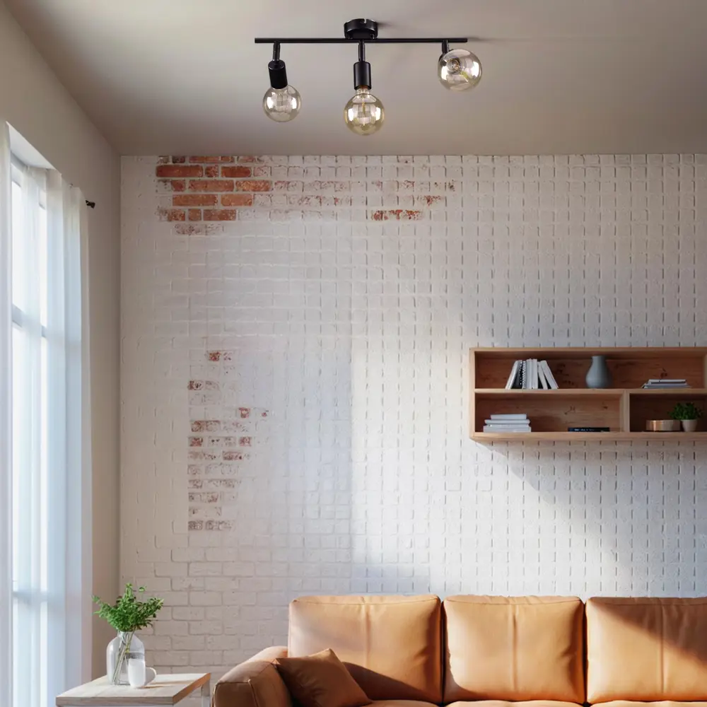 Люстра потолочная Реал 3 лампы 10 м² цвет черный РОССВЕТ STLM-2025366 - Вид №10