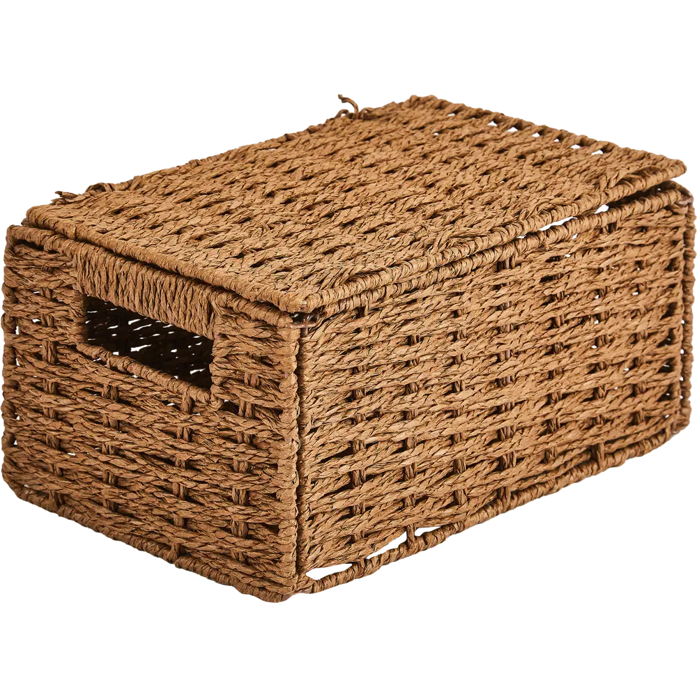 SPACEO Корзина с крышкой для хранения вещей из бумажных нитей 89344358 Kub STLM-1095942