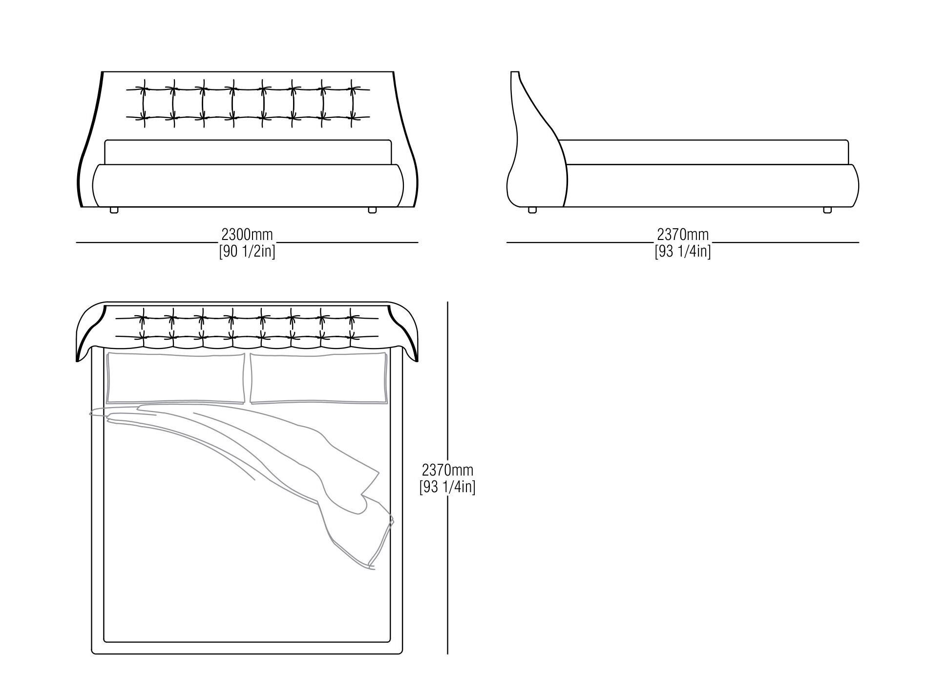 Замшевая кровать с капитонным изголовьем MisuraEmme SUMO ARCH-00092663 - Вид №6