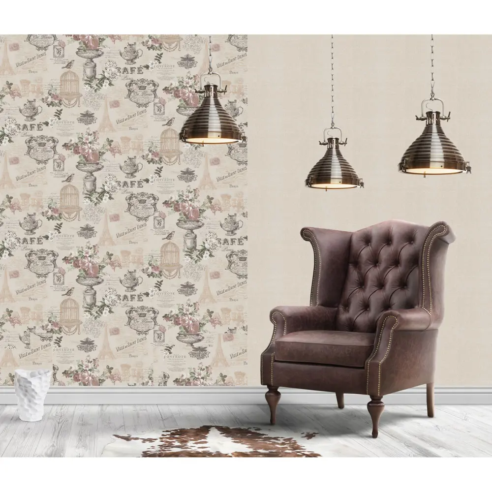 Обои бумажные EcoStyle «Винтаж» от Московской Обойной Фабрики - бежевые 0.53 м 17925659 МОСКОВСКАЯ ОБОЙНАЯ ФАБРИКА STLM-0837010 - Вид №2