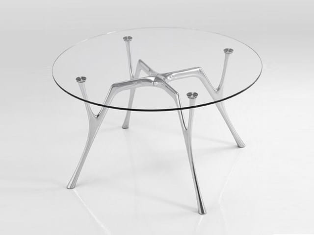 Круглый стол из стали и стекла Caimi Brevetti ARCH-00020769