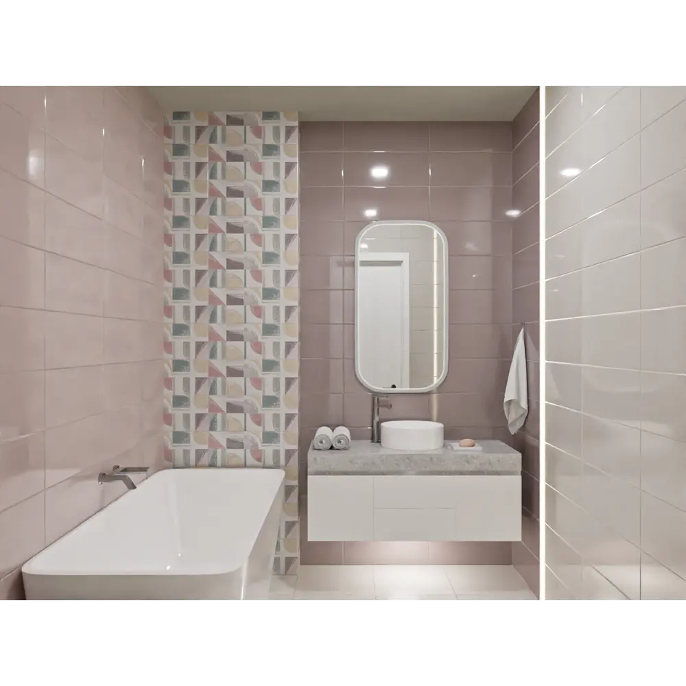 Настенная плитка Azori Brillo Lila - розовый глянец для интерьера 87972511 STLM-0947563 - Вид №5