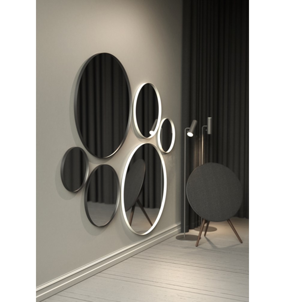 FROST Зеркало круглое 4134, Ø40cm » черное Алюминий Черный U4134-B  - Вид №3