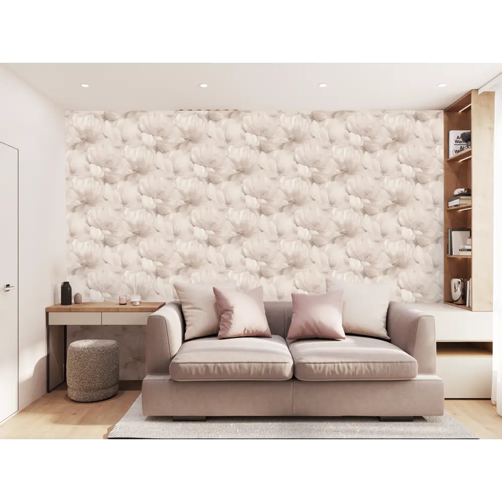 Флизелиновые обои ATELIERO Elena с цветочным узором бежевые 89363958 STLM-1418992 - Вид №2