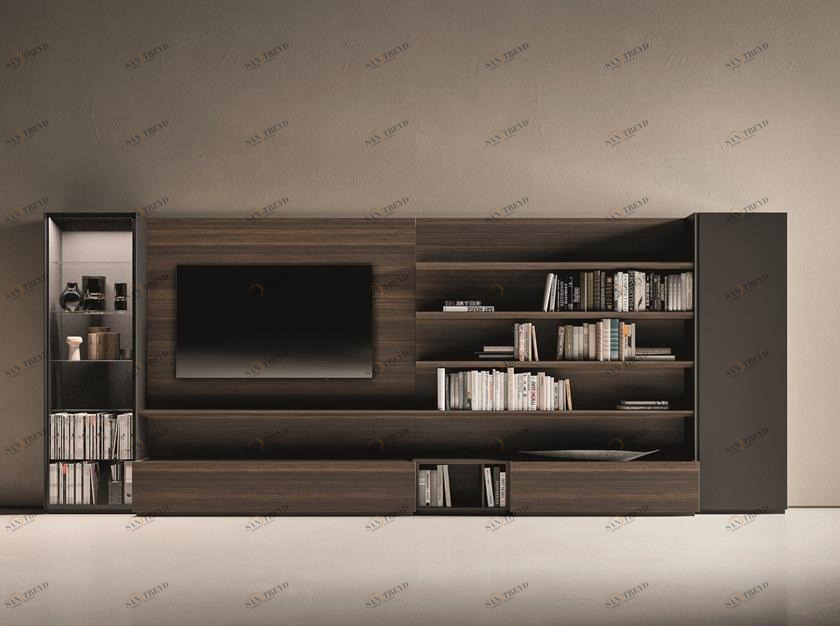 ZANETTE Модульная стенка для хранения из дуба с подставкой под ТВ Day moove sun-id-1377950