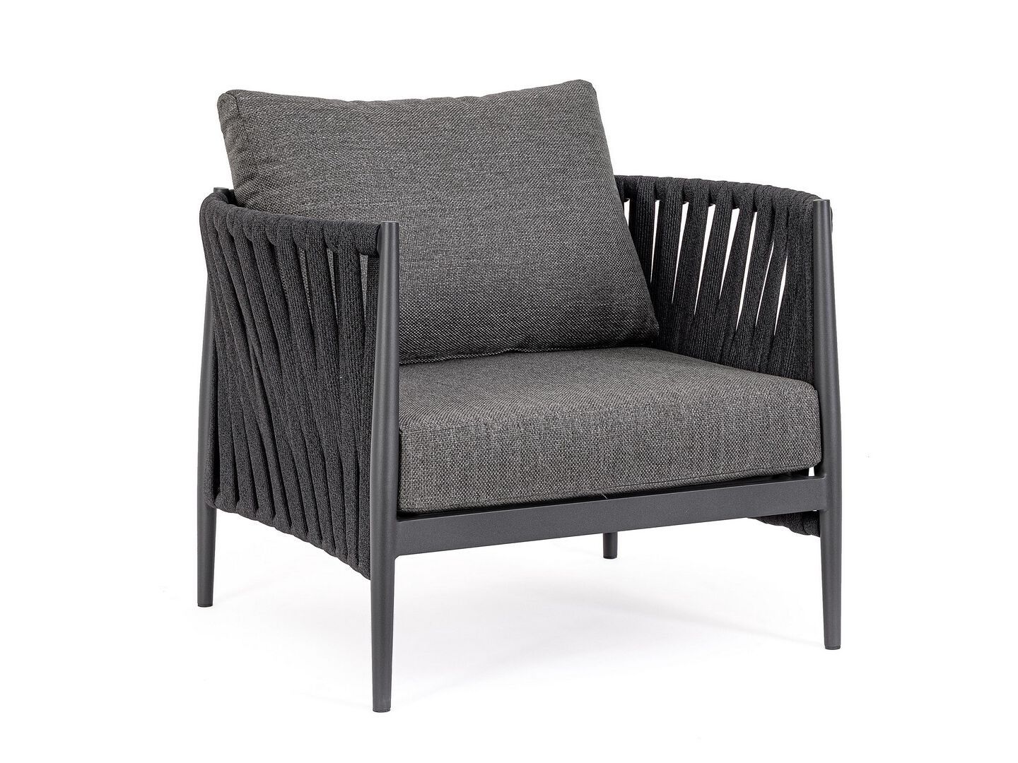 Веревочное и тканевое садовое кресло с подлокотниками BIZZOTTO Jacinta ARCH-00041239