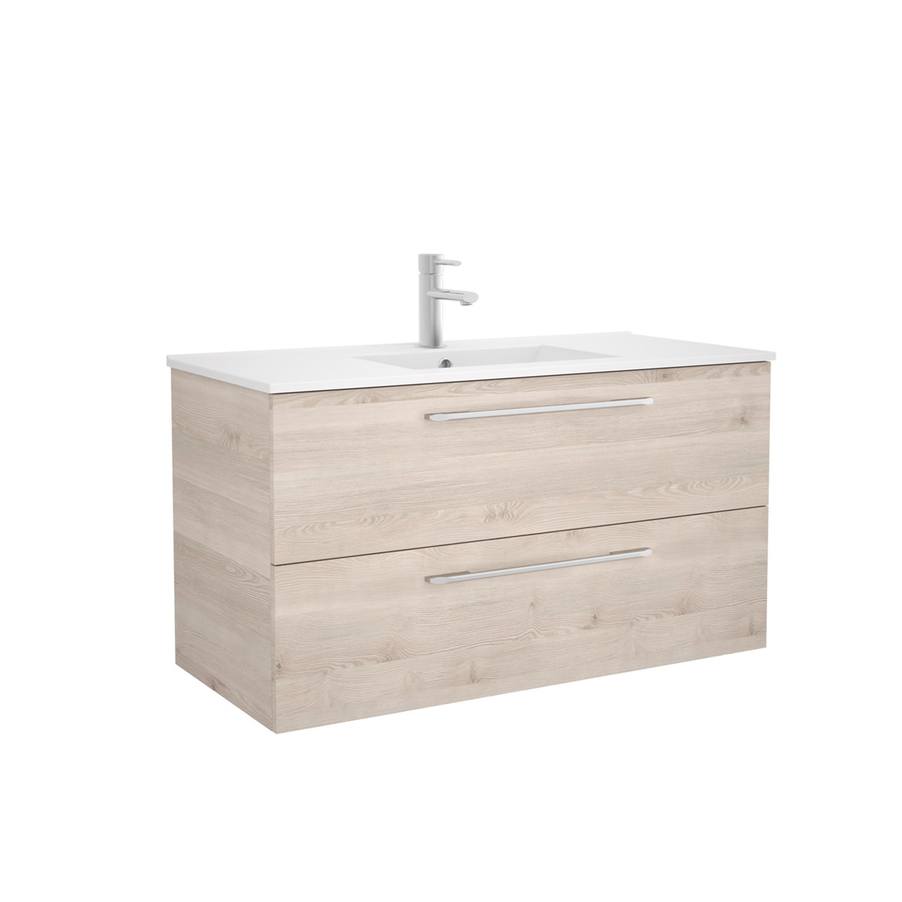 23279 SALGAR Мебель для умывальника FUSSION CHROME 1000 2 ящика NATURAL 997 x 540 x 450 мм Естественный - Вид №1