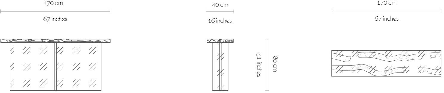 MORADA Прямоугольная консоль из дерева и стекла Floating liana Floating liana co - Вид №3