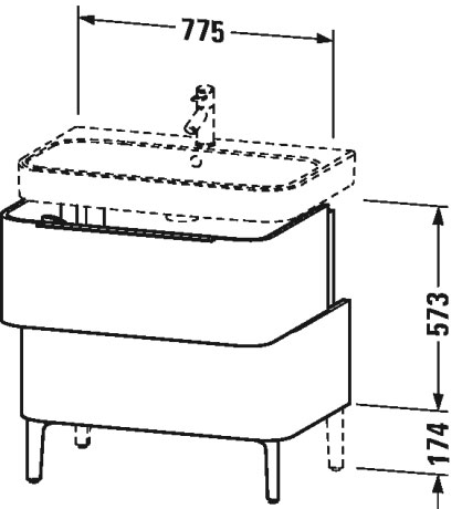 H2637301111 Тумбочка напольная Happy D.2 #H26373 775 x 480 мм Кашемировый дуб Duravit - Вид №1