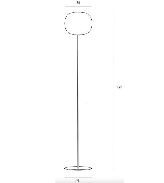 Торшер из металла и опалового стекла с диммером Miloox ARCH-00117549 - Вид №1