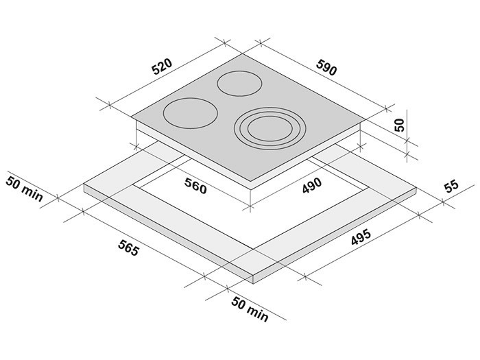 8191605 Электрическая варочная поверхность KRONA TERZO 60 BL KRONA1 STDN-0028476 - Вид №6