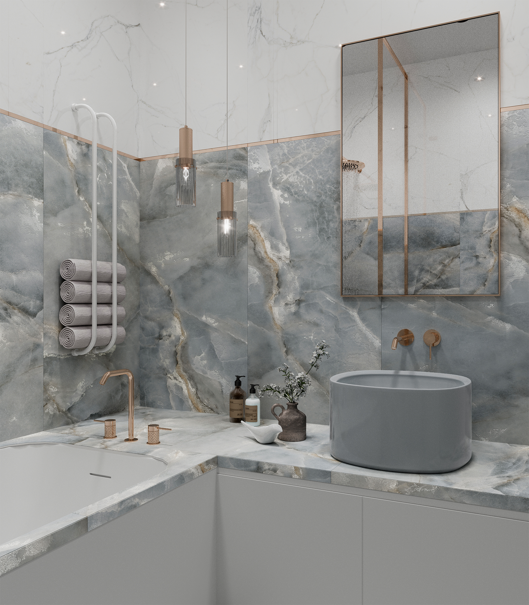 ASCOLI BLUE — Керамогранит с душой оникса CR4021-A Arcadia Ceramica - Вид №1