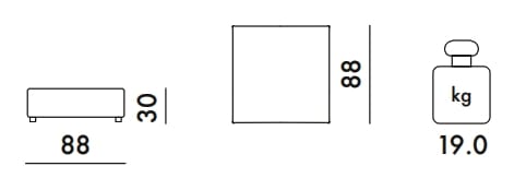 Ткань квадратный съемный сад пуфик Kartell Plastics ARCH-00131078 - Вид №12