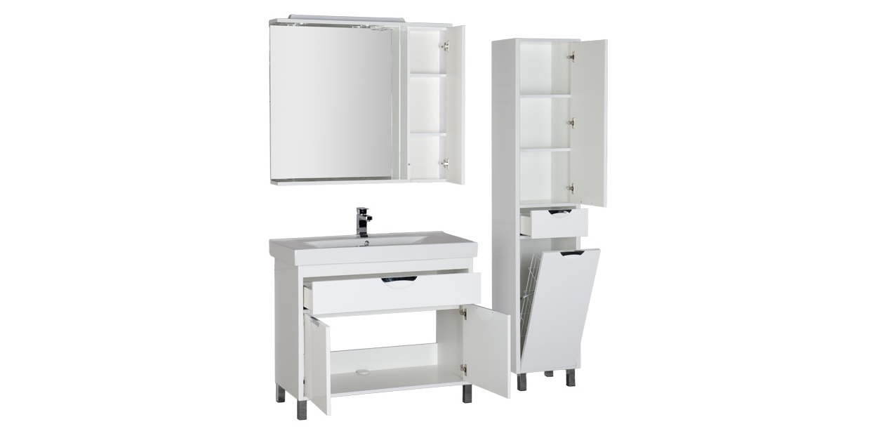 Комплект мебели Aquanet Гретта 100 белый 00179245 - Вид №2