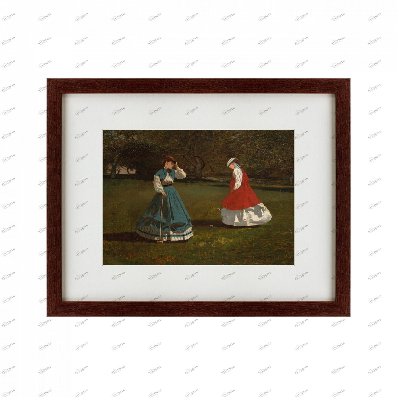 Картина: A Game of Croquet, 1866 КАРТИНЫ В КВАРТИРУ  135590 Разноцветный 