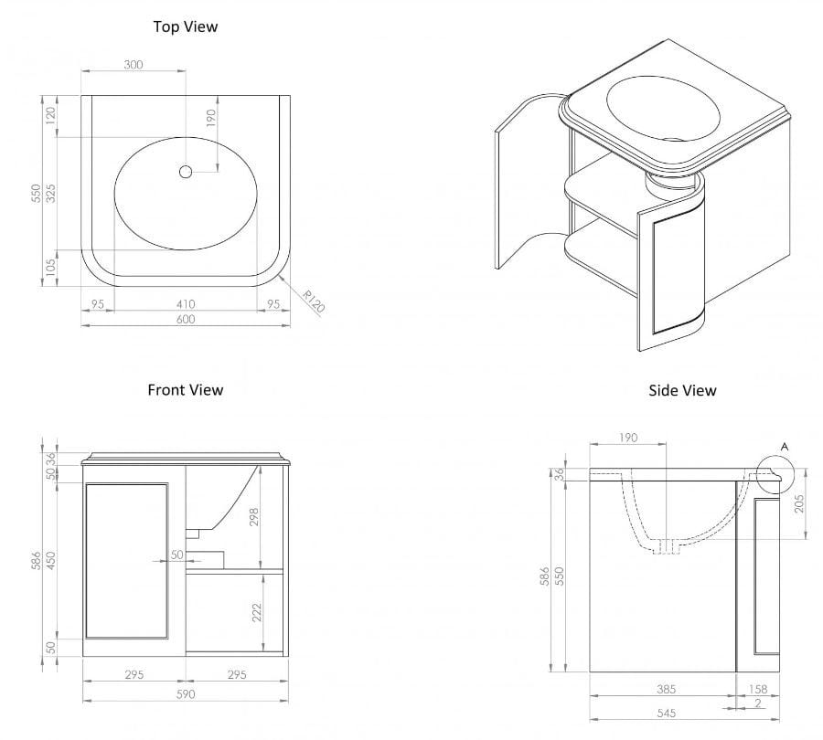 Деревянный подвесной шкаф с одной раковиной с дверцами LUSSO CHARSLEY ARCH-00052715 - Вид №26