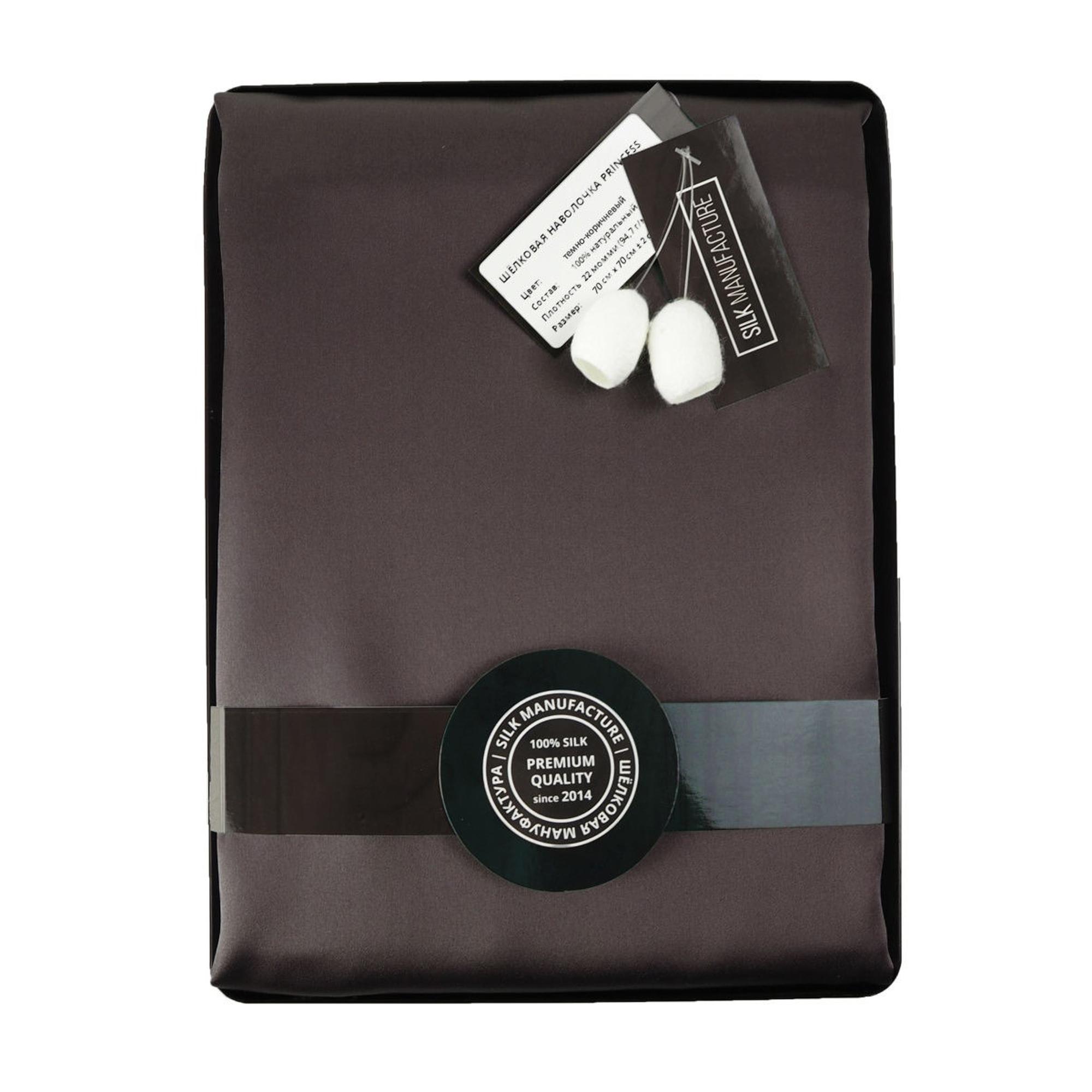 Наволочка princess77chocolate, 70x70 см, шелк, 1шт, цвет темно-коричневый SILK MANUFACTURE 90520689 - Вид №4