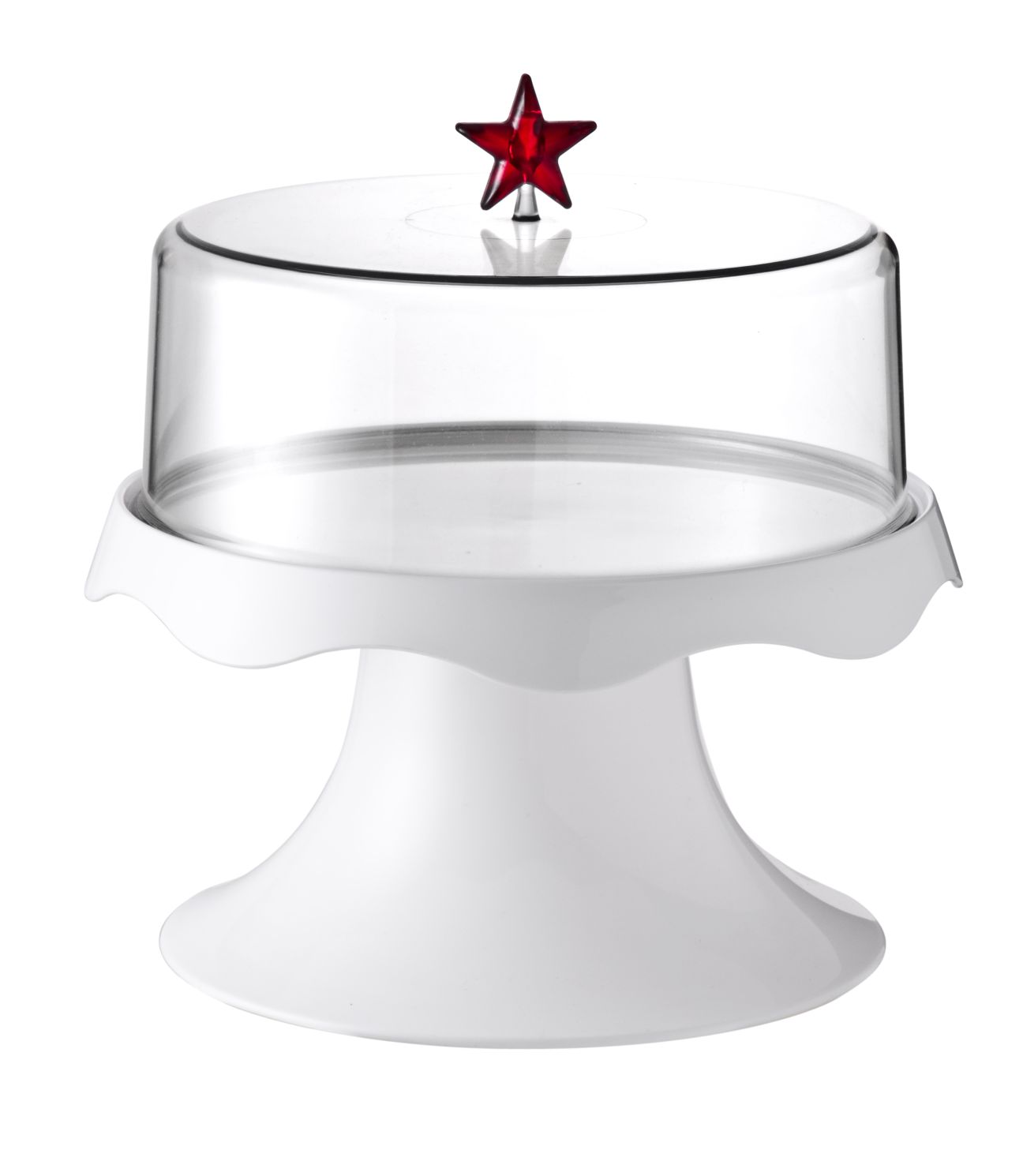 QL10044-WH Тортовница на ножке подарочная merry tray средняя белая Qualy 