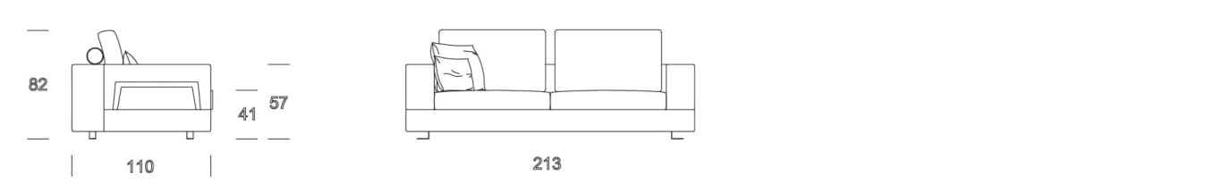 Съемный диван из ткани Former In Italia Fellini ARCH-00119526 - Вид №2