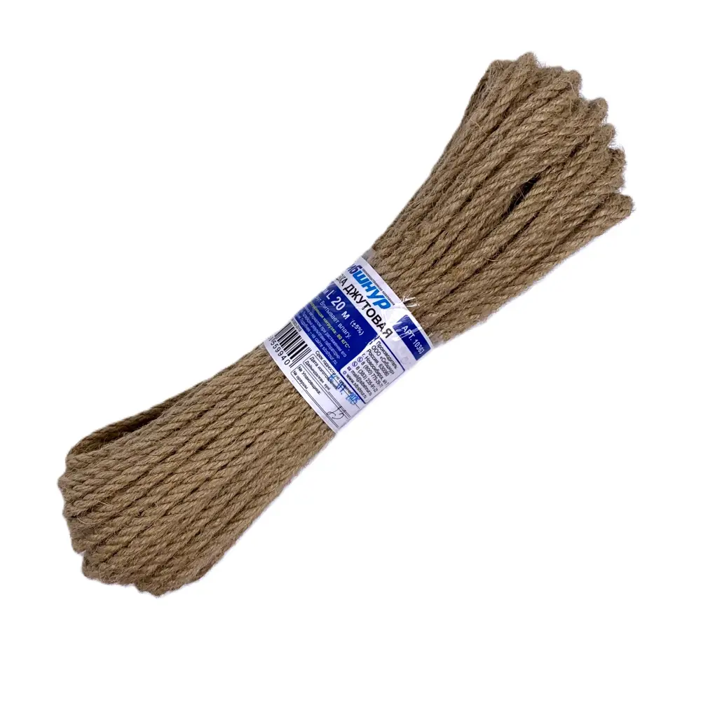 Джутовая веревка СИБШНУР 4 мм × 20 м - натуральная и прочная 89411583 STLM-1568142 - Вид №4