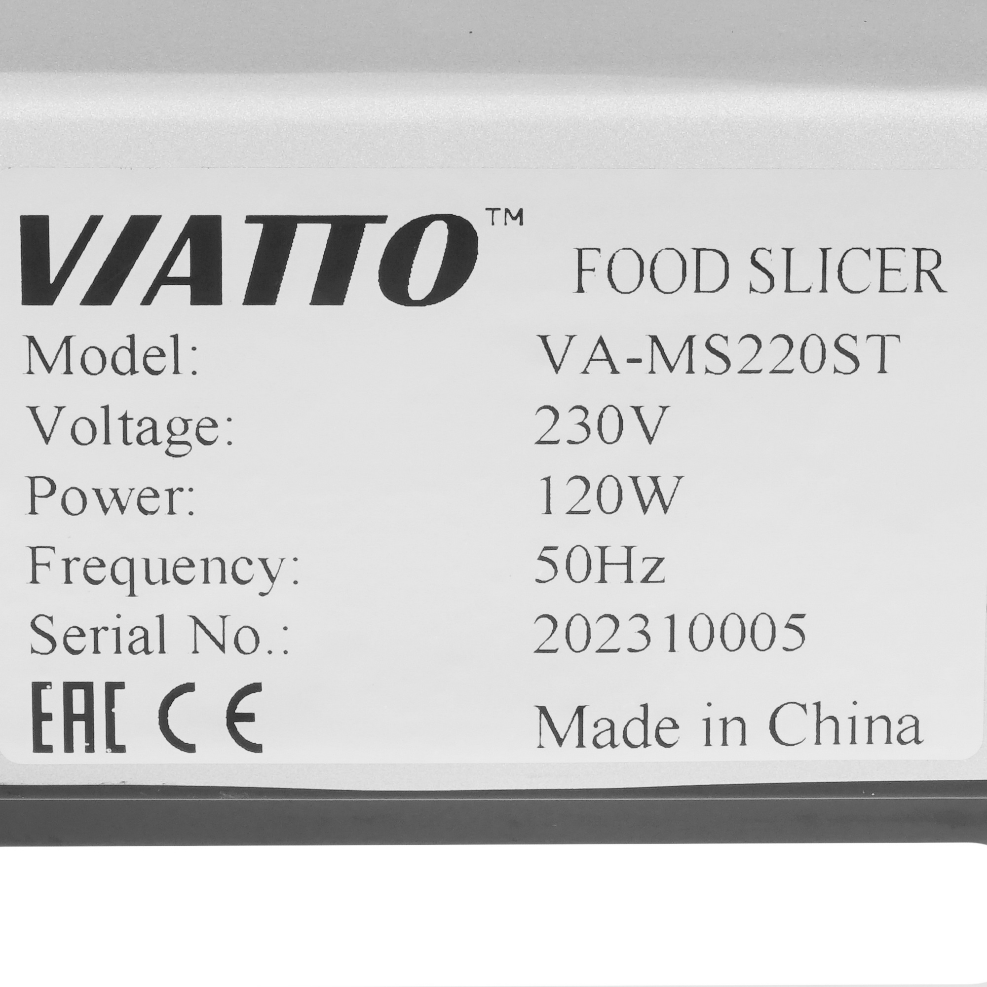 9076792 Ломтерезка Viatto VA-MS220ST серебристый STDN-0107982 - Вид №4