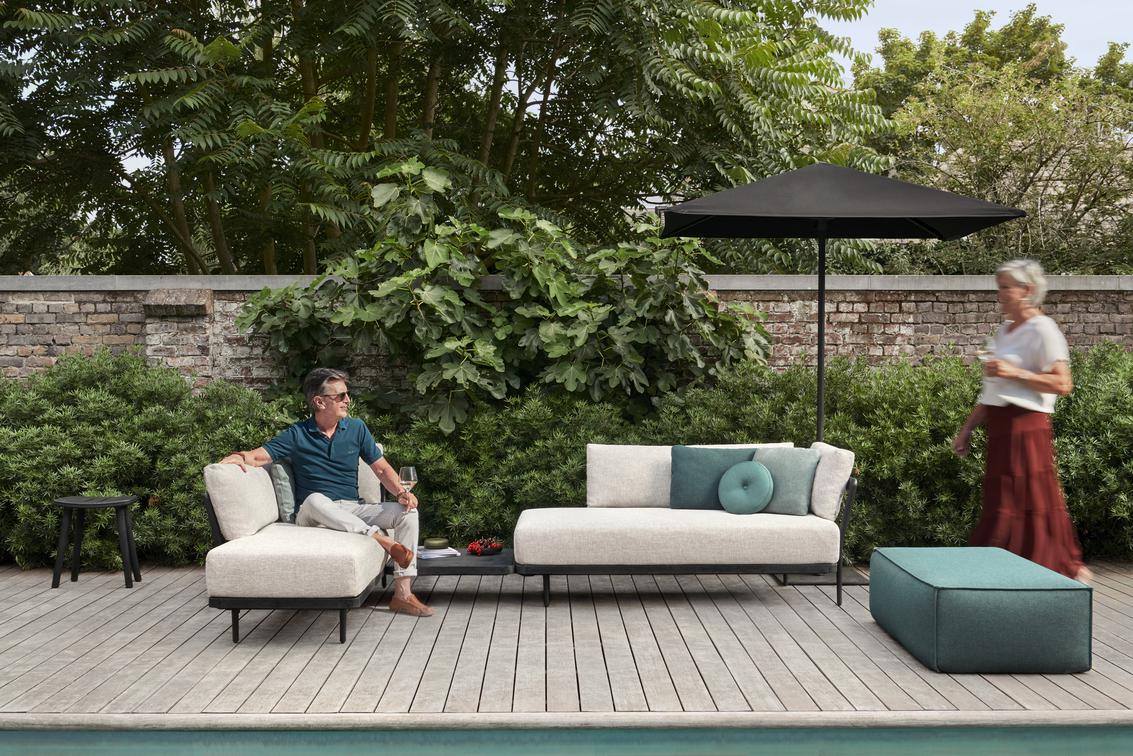 MNST1201 Левое угловое двойное сиденье кремень teak Manutti Flex - Вид №18