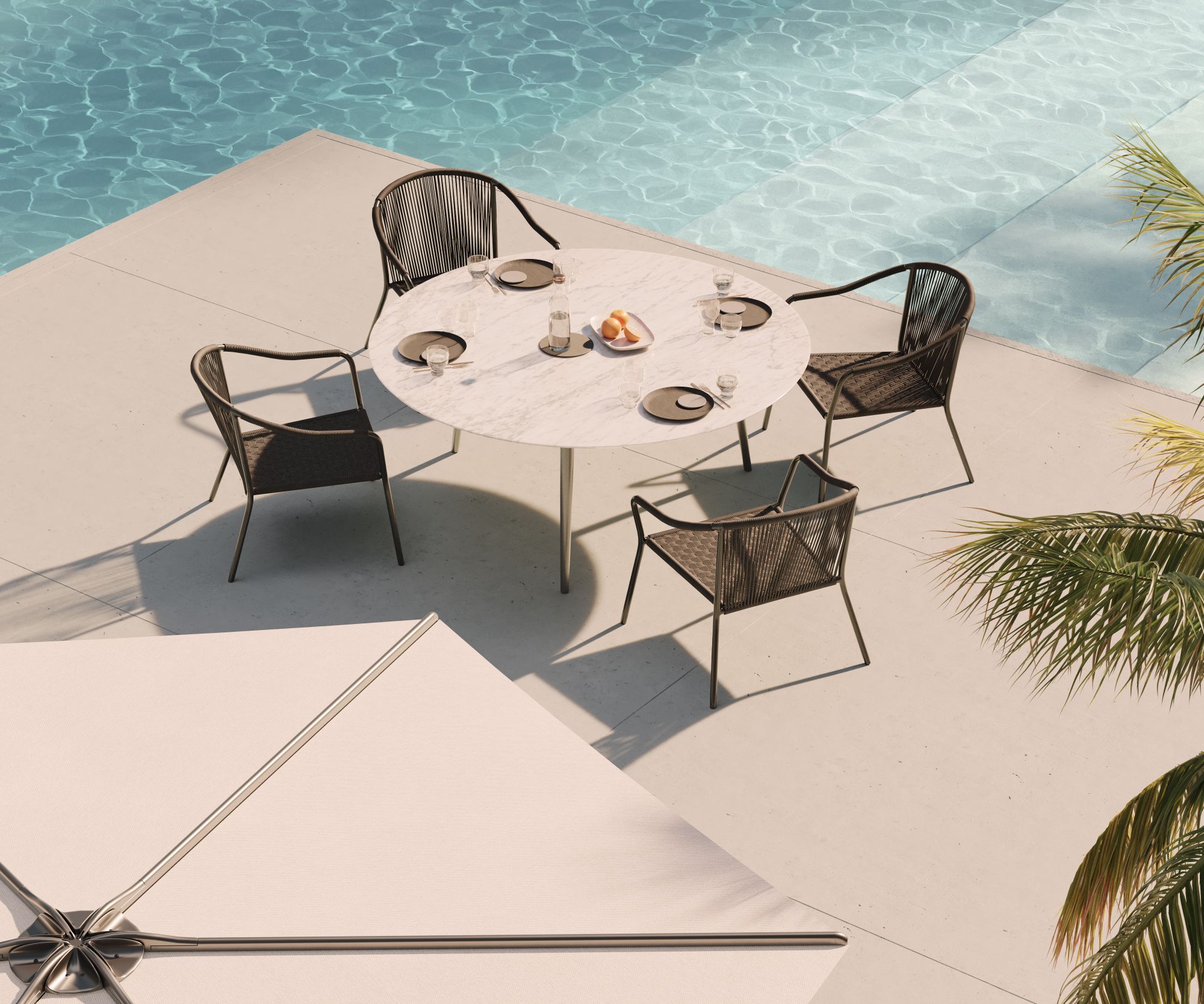 Круглый керамический садовый стол Royal Botania Styletto ARCH-00073747