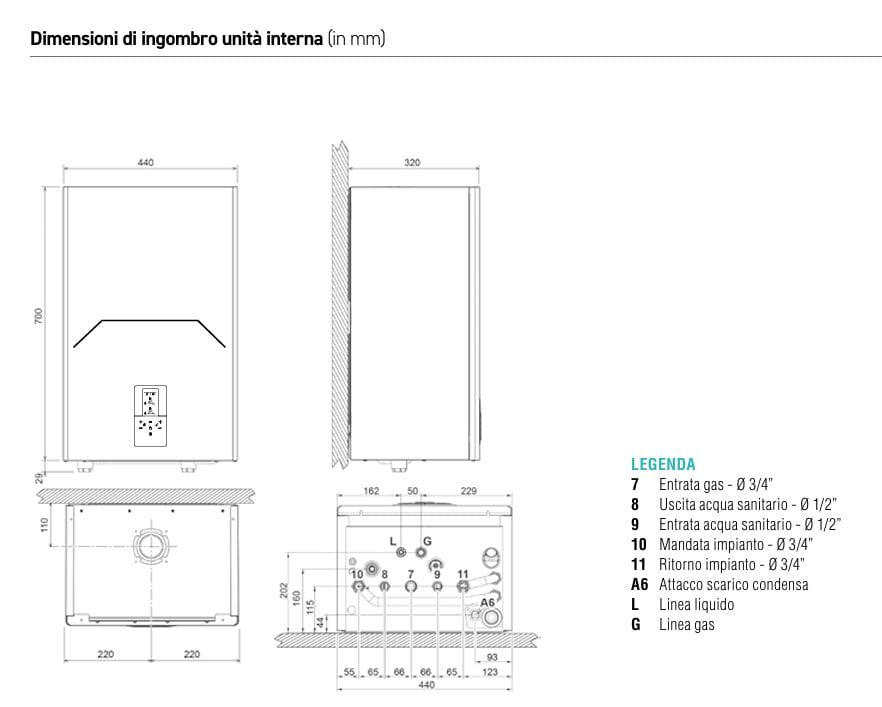 Реверсивный гибридный воздушный / водяной тепловой насос в R32 Lamborghini CaloreClima Idola ARCH-00018657 - Вид №3