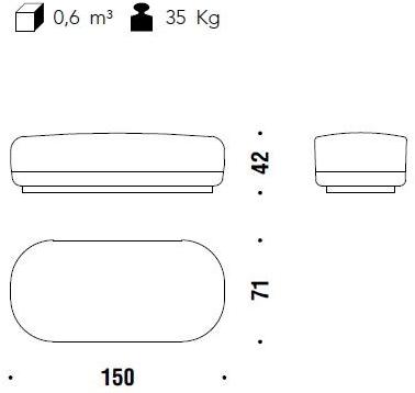 Moroso Мягкая скамья из ткани Sushi edition sun-id-1441925 - Вид №4