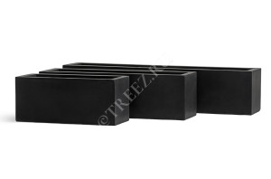 41.1020-0031-BLCK-40 Кашпо  ERGO - серия Just - Узкий низкий прямоугольник - Антрацит Цветочная коллекция