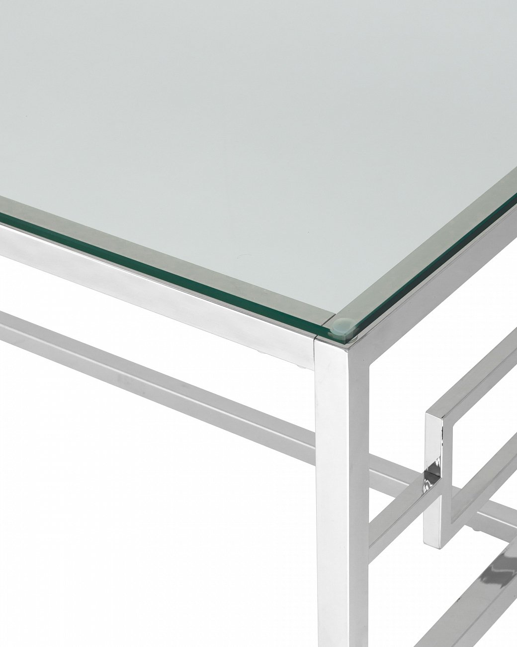 Журнальный столик стеклянный прозрачный с основанием серебро 120х60 см "Бруклин" STOOL GROUP  00-3881910 Серебро  - Вид №2