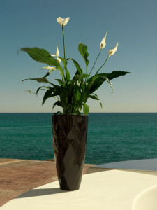 073159 Кашпо Nano матовое черное 36см Vondom Vases