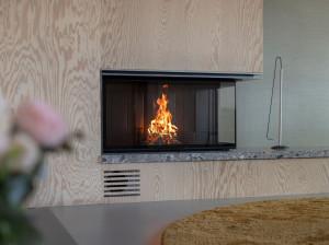 Стальной дровяной угловой камин